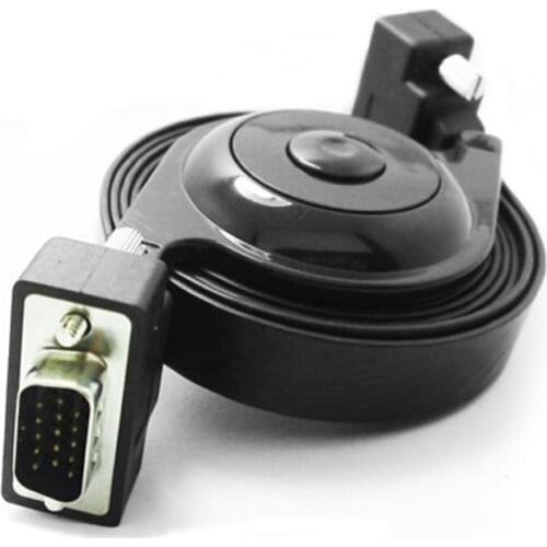 15Pin VGA HD15 Male to Male Retractable REEL Cable Cord MAX 1.8M