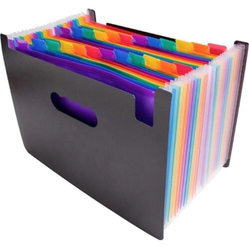 24-Layer Big Document Bag Rainbow Organ A4 Classification Test Papers Tool Business Expanding File Folders Filing Products