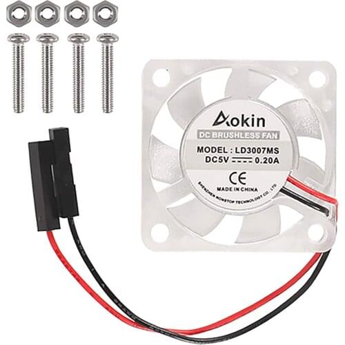 Raspberry Pi 4 Fan 30x30x7mm Pi Brushless Cooling Fan Brushless 3.3V 5V DC Quiet Fan for Raspberry Pi 4, Pi 3