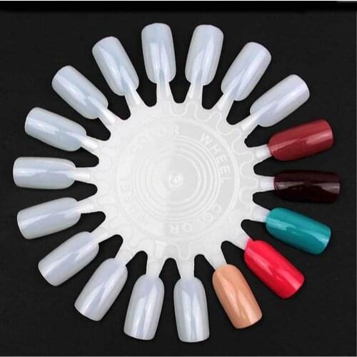 5 Sets Nail Art Tips Display Practice Sticks Fan Shaped Nail Polish Swatches Nail Color Sample Nail Art Tools
