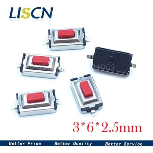 50PCS SMD 3 * 6 * 2.5mm touch switch 2PIN micro-motion 3X6X2.5H small button