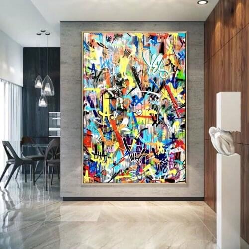 Abstract Graffiti Art Boy Canvas Painting Abstract Modern Prints and Posters Cuadros Wall Art Picture for Living Room Home Decor