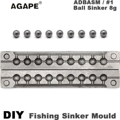 Agape DIY Fishing Ball Sinker Mould ADBASM/#1 Ball Sinker 8g 9 Cavities