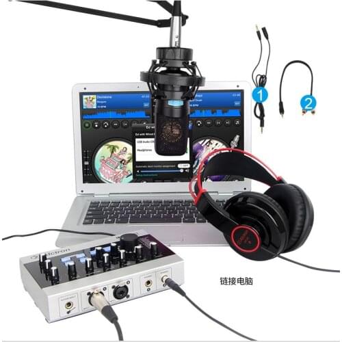 Alctron U16K MK3 USB Audio Recording Interface Microphone Mic External USB Sound Card Amplifier RCA Cable for PC Laptop phone