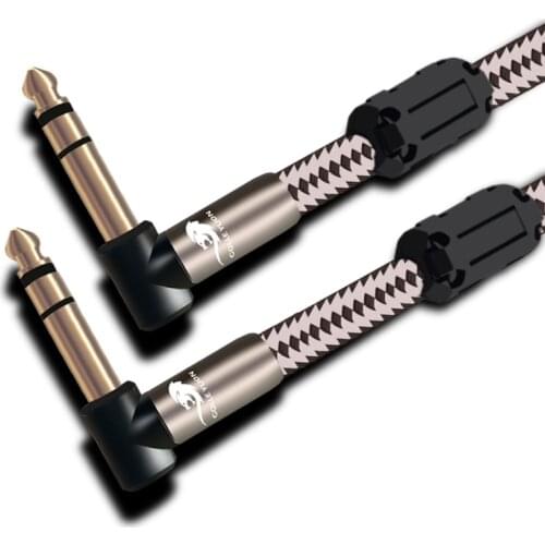 Audio Cable 1/4" Jack to Jack for Mixing Console Amp Headphone Angled Stereo 6.35mm Male to Male Hifi AUX Cable 1M 2M 3M 5M 8M