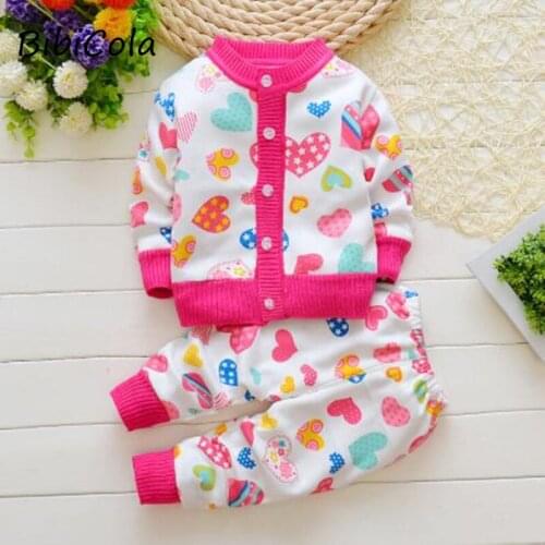 BibiCola Baby Boy Girls sweater Set Children Winter Warm Clothes Kids Tracksuit Clothes Infant Baby Pajamas Set Child Sport Set