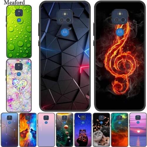 For Moto E7 Plus Case Black Bumper Silicone TPU Soft Phone Cover For Motorola Moto E7 Plus Case Cartoon Funda E 7 Plus E7Plus