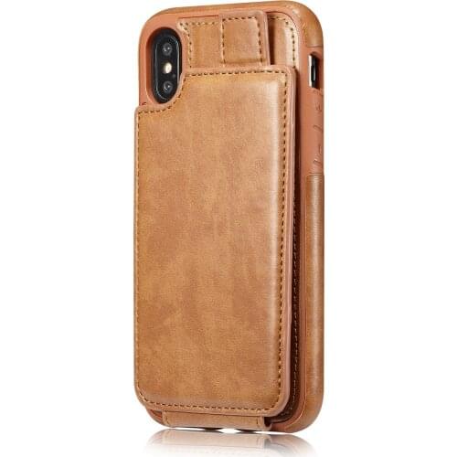15PCS Soft TPU+PU Leather Card Case for iPhone X Wallet Credit Card Slot Back Cover for iPhone 10 2018 Shockproof Phone Cases