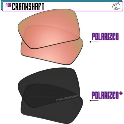 EZReplace Polarized Replacement Lenses for - Oakley Crankshaft Sunglasses - BlackP Plus-RoseP