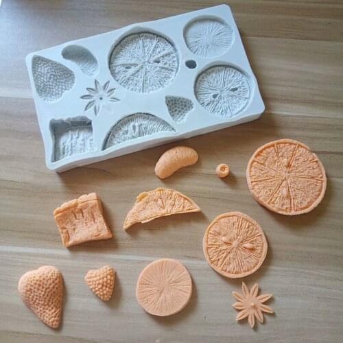 DIY aroma mold soap making mold resin clay mold silicone food grade orange strawberry lemon fruit shape cake decoration mold