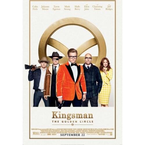 Kingsman The Golden Circle Movie - Taron Egerton, Colin Firth Art print Silk poster Home Wall Decor