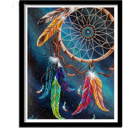 Square Round Drill,5D DIY Diamond Painting Dream Catcher Diamond Embroidery Full Display Cross Stitch,Mosaic