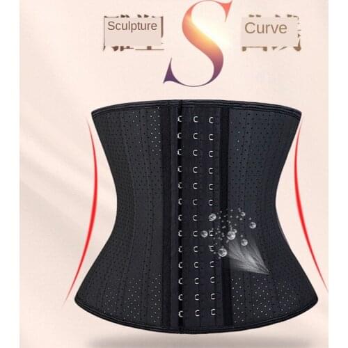 Latex Shapewear 9-bone Perforated Big Breasted Natural Latex Natural Corset Summer Thin Breathable Restraint Belt Waist Shaping