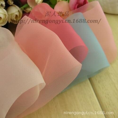Chiffon Fabric 5.8*100cm Volie Ribbon DIY Hair bowknot accessories material Satin Riband 5pcs/Lot