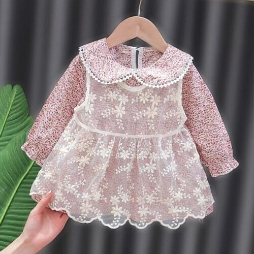 Summer Baby Girls Dress Print Flower Dresses for Girls Long Sleeve Toddler Dress Infant Clothing Newborn Baby Girl Clothes 0-2y