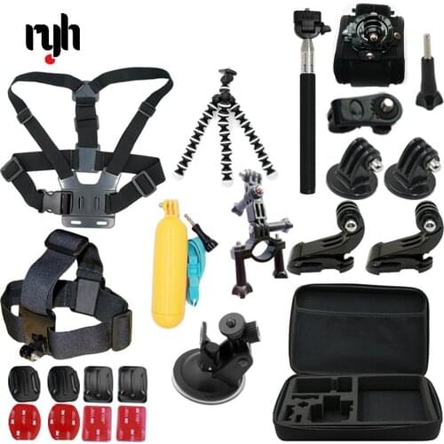 For Gopro accessories set go pro kit mount SJCAM go pro Xiaomi Yi for Sony Act Cam HDR AS200V AS100V AZ1 mini FDR-X1000V/W 4k