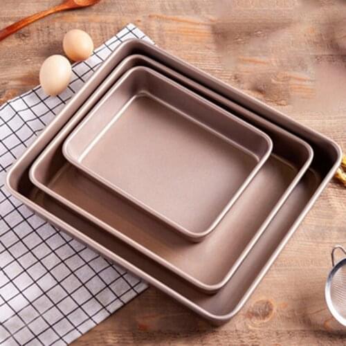NHBR Stainless Steel Rectangular Food Trays Barbecue Fruit Bread Storage Plate Kitchen Steamed Deep Pans Dish Bakeware