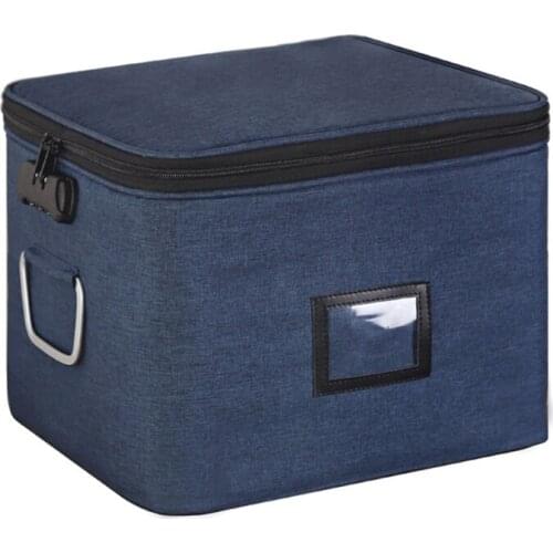 LX0B Multi-layer Document Organizer Portable Password Files Bag Briefcase Large Capacity Storage Case Travel
