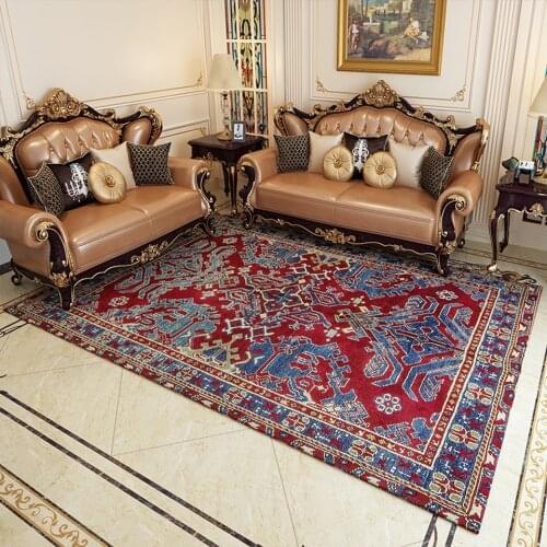 Persian Carpet For Home Living Room Nordic Turkey Printed Rectangle Carpet Soft Velvet Coffee Table Mat Bedroom Bedside Area Rug