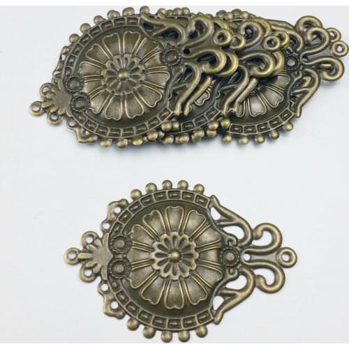 44x66mm 10pcs Wholesale Filigree crafts Hollow Embellishments Findings,Jewelry Accessories,Bronze Tone ornaments