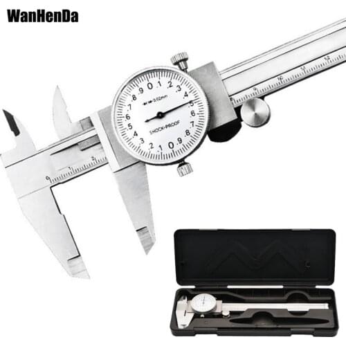 Shock-proof Stainless Steel Precision Vernier Caliper Metric Micrometer Gauge Measuring Tool Dial Caliper 0-150mm/0.02mm caliper