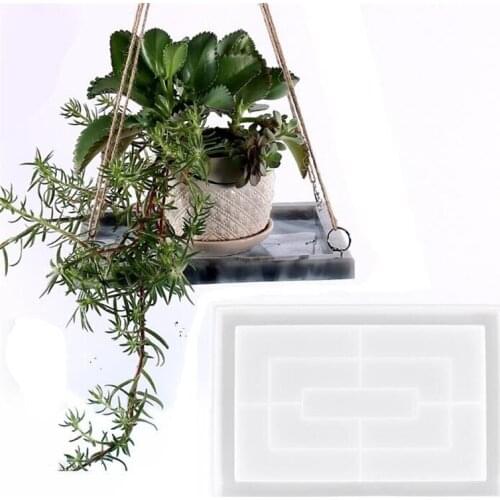 Rectangle Silicone Concrete Cement Mold Succulents Flower Pot Tray Molds DIY Gypsum Ceramic Making Tools Home Decoration Crafts