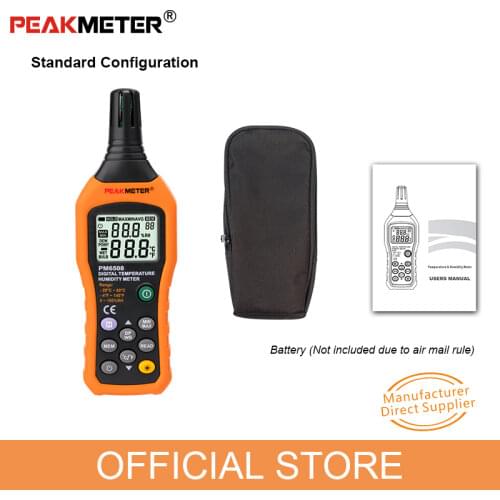 PEAKMETER Handheld Temperature Hygrometer Industrial Digital Humidity Thermometer Dew Point Ambient Wet Bulb Measuring