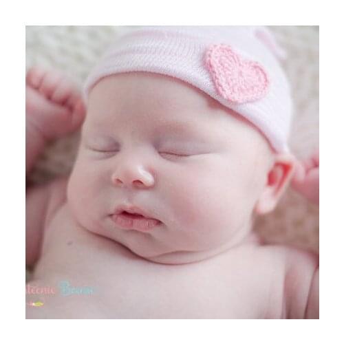 Newborn Hat Cute Rhinestones Big heart Cap Baby Cotton Infant Soft Knit Striped Caps Girl Beanie Hats Accessories