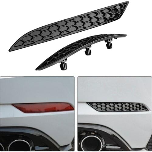 2Pcs Replacemet Modified Glossy Honeycomb Tail Rear Fog Light Lamp Cover Trim Insert Garnish for Golf 7.5 MK7.5
