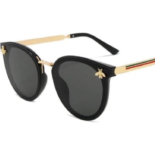 2020 fashion ladies sunglasses UV400 oval metal frame bee sunglasses retro casual luxury brand men driving glasses