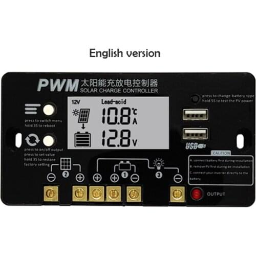 Solar Controller 12V24V Battery Lead-acid Lithium Battery Solar Panel Charging USB Mobile Phone Charging