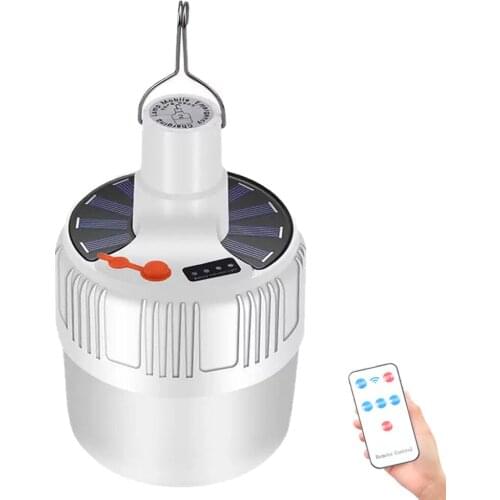 Solar Light 60W/80W/100W Portable Bulb Lamp With Remote Control Night Market Lighting Bulb Lamp For Camping Solar LED Lights