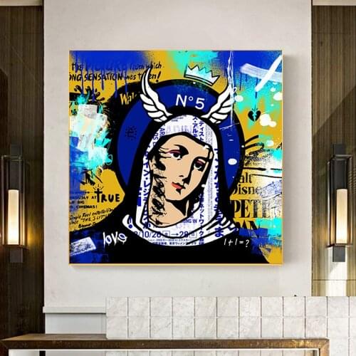 Mordern Graffiti Art Angel wings woman Picture Canvas Painting Wall Poster on The Wall Art Picture Living Room Home Decor