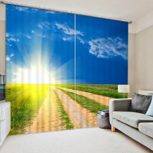 Modern Home Decoration Living Room Nature personality style alley photo print 3d curtain Mediterranean Garden Door curtain
