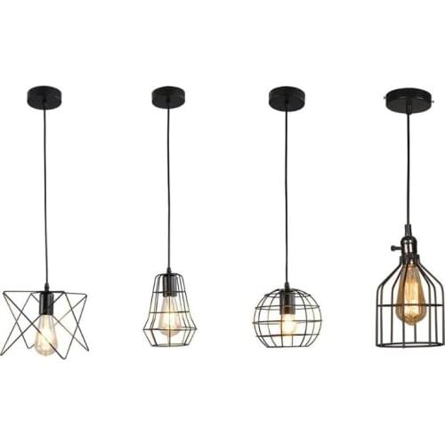 Modern Cage Pendant Lights Minimalist Retro Nordic Style Lamp Wrought Iron Bar Coffee Shop Indoor Hanging Lamp New