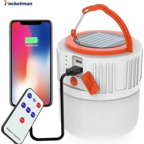 80000LM Solar Powered LED Lamp Bulbs USB/Solar Light Waterproof Solar Lantern Camping Light Portable Night Light Emergency Light
