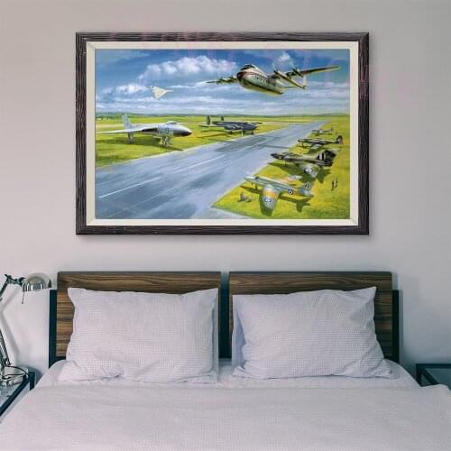 T070 War Plane Flight Operations Retro Classic Painting 6 Custom Silk Poster Home Deco Wall Art Christmas Gift