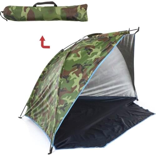 Outdoor Beach Tent Sunshine Shelter 2 Person Sturdy 170T Polyester Sunshade Tent for Fishing Camping Hiking Picnic Park