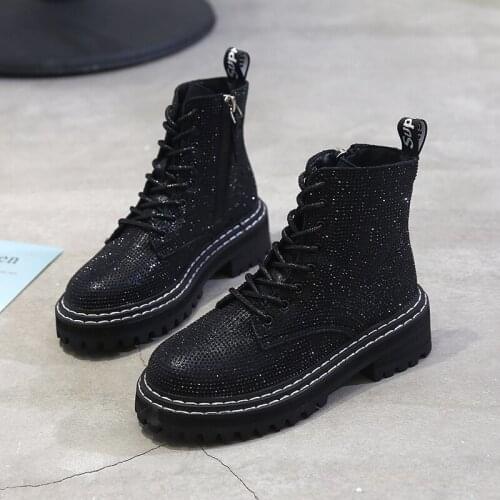 Winter Women Pumps Martin Boots Platform Martens Fashion Toe Mid Heels Snow Botas Women Shoes Dr.mujer Flat Booties Marten 35-40