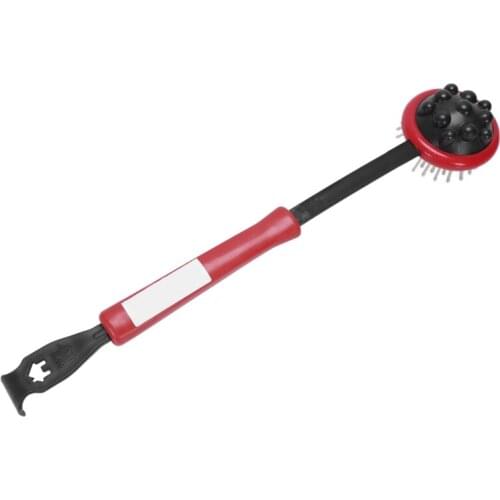 13.4" Long Burgundy Plastic Handle Double Ended e Hammer w Back Scratcher