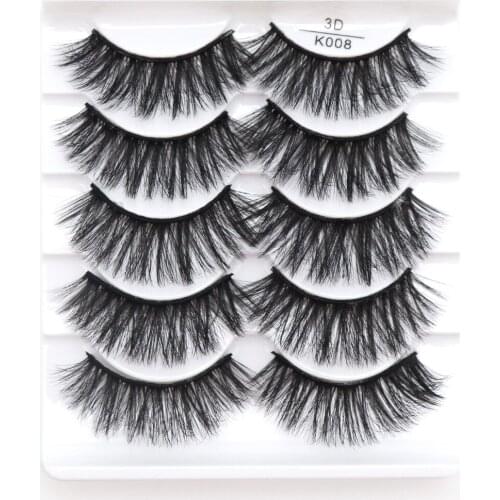 5 pairs Mink 3D False Eyelashes,Fluffy false eyelashes wholesale,No cruelty natural mink eyelashes extension makeup