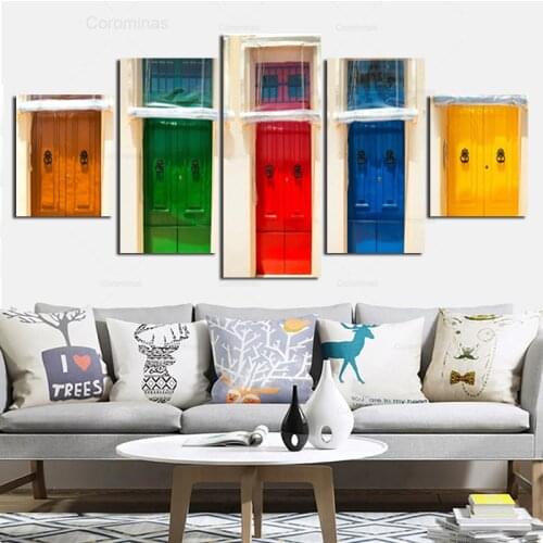 5 Pieces Canvas Colourful Painting Posters and Prints Art Nordic Modern Fashion Picture for Living Room Decor Wall Decoration