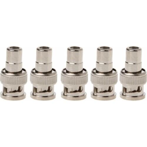 5x BNC Male To RCA Female Coaxial Connector Adapter For CCTV Surveillance Video