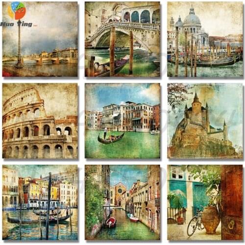 DIY 5D Cube Diamond Mosaic full Round Diamond Painting "Rome Colosseum" Embroidery Cross Stitch European Style Castle Building