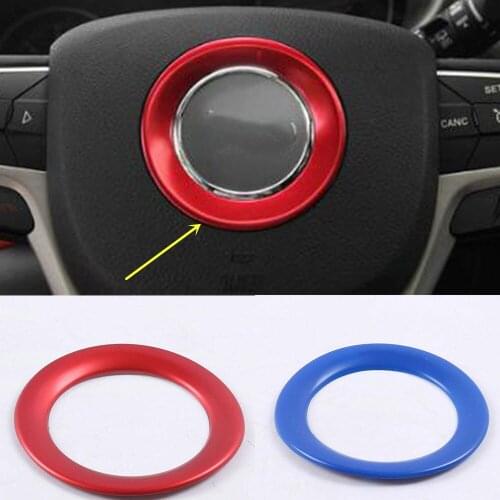 For Jeep Grand Cherokee 2014 2015 2016 2017 2018 2019 2020 Car Sticker Steering Wheel Interior Ring Trim Lamp Frame ABS Chrome