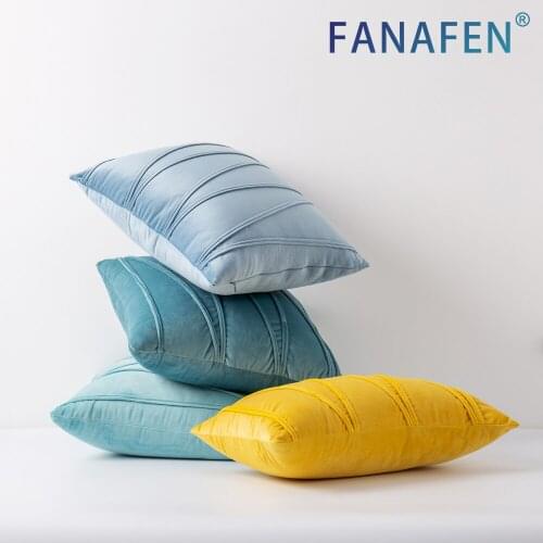 Decorative Striped Velvet Throw Pillow Covers Soft Solid Cushion Covers Square Pillowcases for Bed Sofa Couch Car Living Room