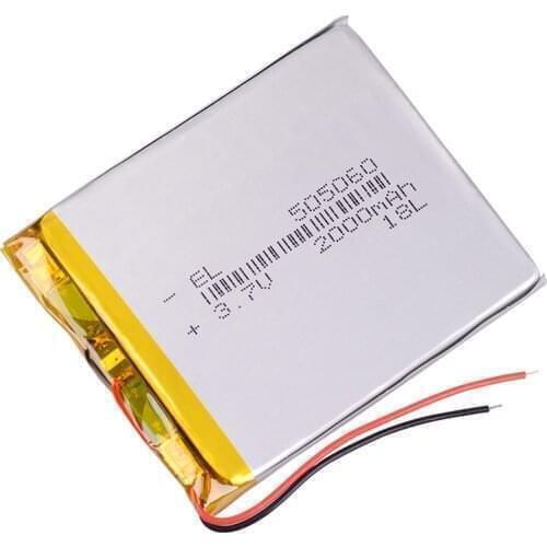 3.7V 2000mAh 505060 Lithium Polymer Li-Po li ion Rechargeable Battery player Ziku HD X 9 reader textet TB 566 e-book