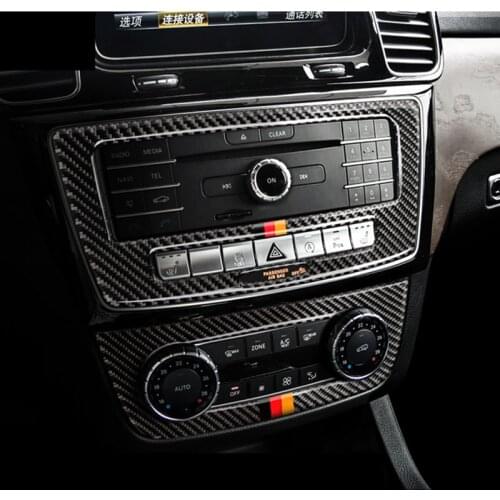 Carbon Fiber Air Conditioner CD Frame Decoration Cover Trim For Mercedes Benz ML 2012-16 GL 2013-16 GLE 2015-18 GLS 2015-18