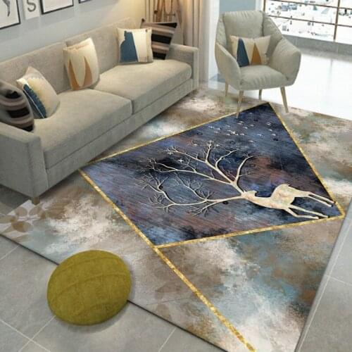 Nordic Geometric Print Carpet for Living Room Sofa Area Rug Modern Home Decor Anti-slip Washable Bedroom Bedside Floor Mat decor