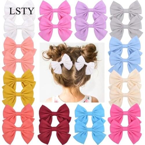 Lovely Baby Girls Print Flower Bohemian Style Bow Baby Hair Clips Headwear Children Cute Cotton Hairpins Hair Accessories